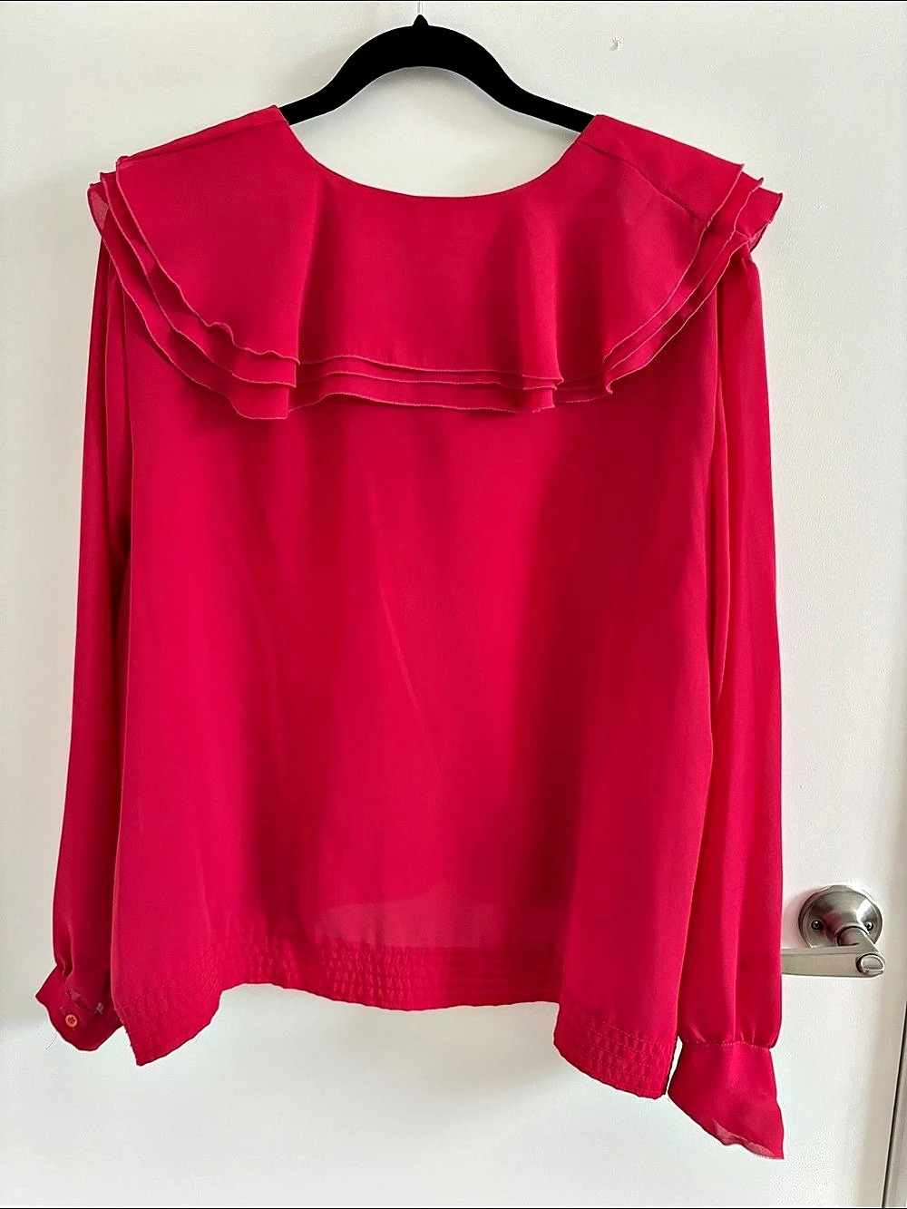 Vintage Bethany L Ruffle Blouse in Pink Size 42 - Picture 2 of 6